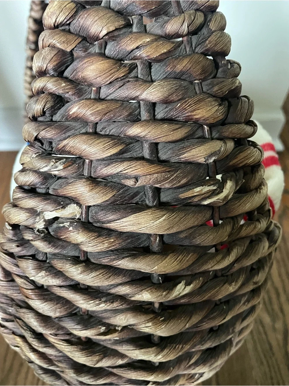Woven Round Handle Storage Basket - Brown